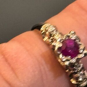 14k white gold Natural untreated Ruby diamond accents 
Offers accepted Rare